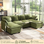 107" Cloud Couch Sectional, U Shaped Modular Sectional Sofa, 4-Seat Deep Seat - Image 3