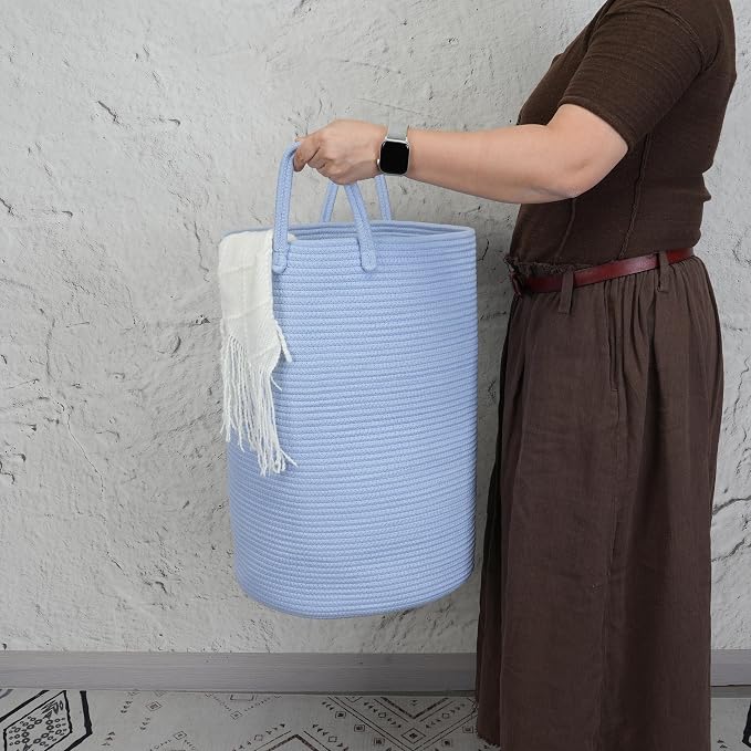 XUANGUO Cotton Rope Laundry Basket Hamper - Image 3