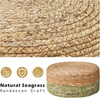 Cpintltr Ottoman Natural Seagrass Footrest Poufs Hand Weave Round Foot Stool - Image 6