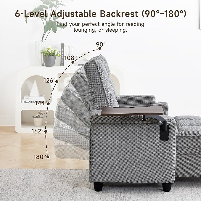 oaaktu Single Modern Comfy Upholstered Chaise Lounge Sofa Chair - Image 4