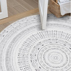 cotiled 6x6 Round Rug 6ft Circle Living Room Boho Area Rugs | Washable Foldable - Image 6