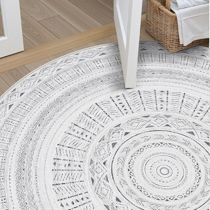 cotiled 5x5 Round Rug 5ft Circle Living Room Boho Area Rugs | Solve Modern - Image 6