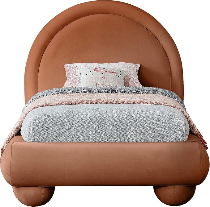 Meridian Furniture MadridCognac-T Madrid Collection Art Deco Twin Bed - Image 4