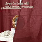 Red Linen Curtains 40 Inches Long - Image 6