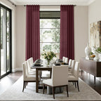 Burgundy Linen Curtains 80 Inch Length - Image 8