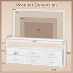Huuger LED TV Stand for Bedroom, 55 Inch Fabric Dresser - Image 2