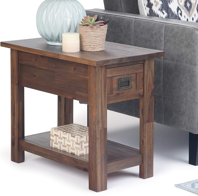 SIMPLIHOME Monroe Narrow Side Table – 14 inch Wide Solid Acacia Wood End Table - Image 11