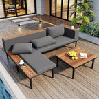 VilroCaz Luxury Outdoor Patio Furniture Set, L-Shaped Acacia Wood Sectional Sofa by VilroCaz