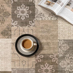 UERMEI 6x9 Area Rug for Living Room, Washable Brown Modern Geometric Patchwork - Image 8