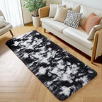 Amdrebio Black White Grey Runner Area Rug 2x6 - Image 3