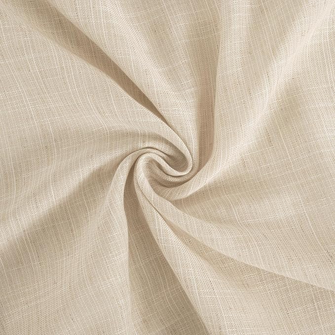 BGment 80 Inches Long Natural Linen Curtains 2 Panels Set - Image 8