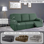 ULTICOR 8-Pieces Recliner Sofa Covers, Yarn Dyed Stretch Reclining Couch Covers - Image 5