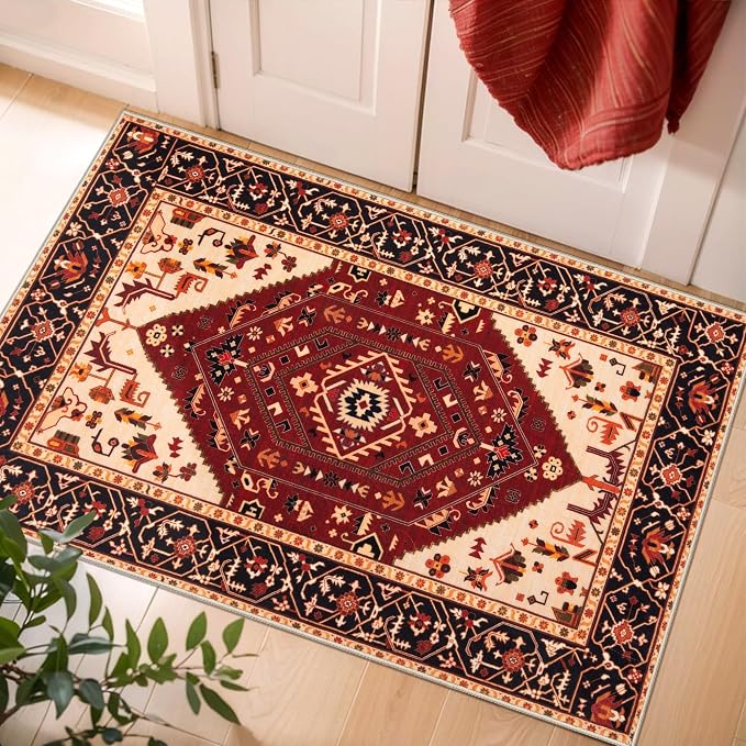 SERISSA 2x3 Washable Non Slip Boho Small Area Rug by SERISSAHomeDecorCollection