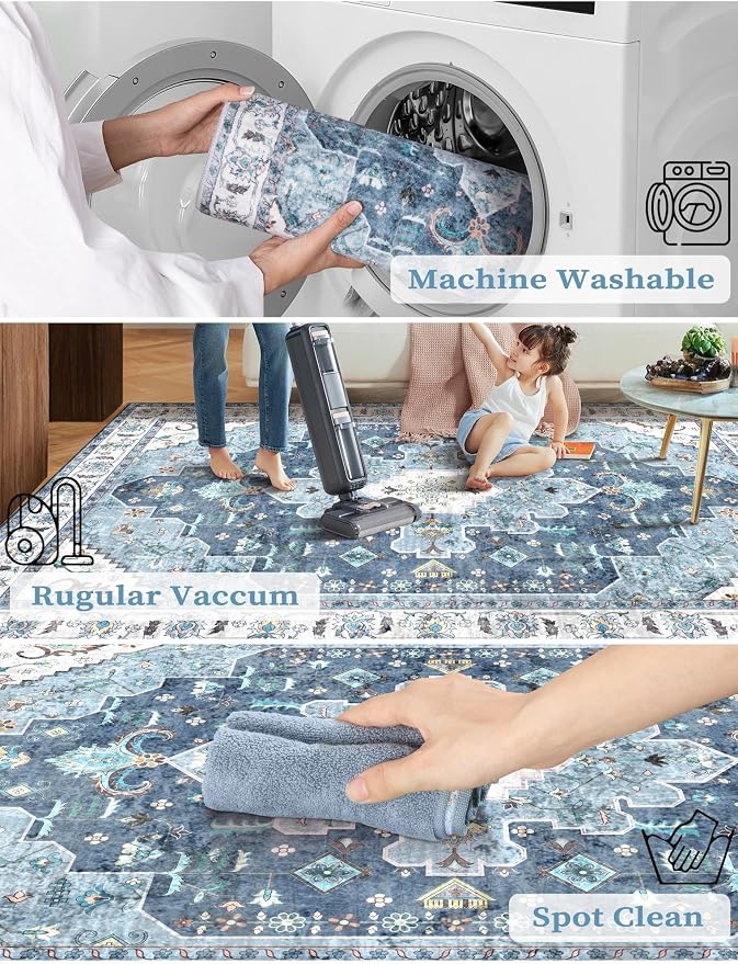 SERISSA 2'6"x8' Washable Non Slip Boho Runner Rug - Image 2