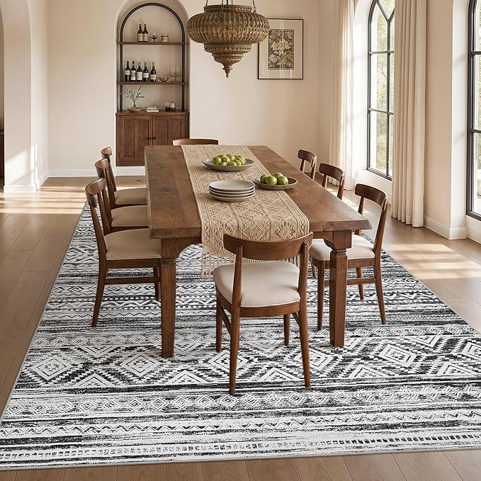 cotiled 6x9 Area Rugs for Living Room: Boho Washable Rug for Dining Room | - Image 7