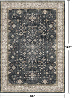 Black Farmhouse Washable 7x10 Area Rugs - Image 2