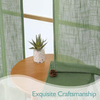 Chyhomenyc Sage Green Semi Sheer Curtains 36 Inch Length, Light Filtering Faux - Image 6