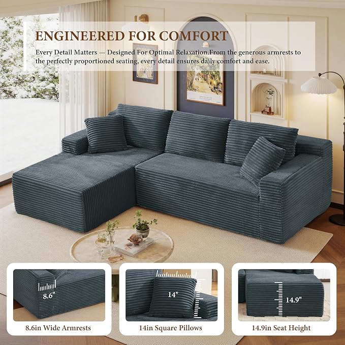 96" Sectional Couches for Living Room Cloud Couch Sofa - Image 6
