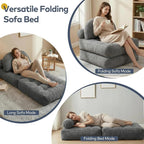 Convertible Corduroy Floor Sofa, 3-in-1 Folding Lazy Sofa Bed - Image 3