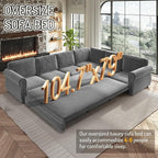 118" L-Shaped Sleeper Couch Bed - Image 6