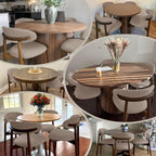 COLAMY Wooden Dining Chairs Set of 6, Modern Fabric Upholstered Kitchen Side - Image 3
