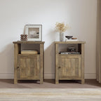 ChooChoo Farmhouse Nightstands Set of 2, Rustic Vintage End Side Table by ChooChoo