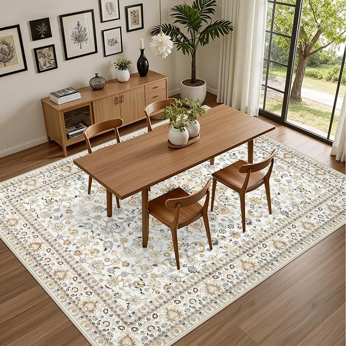 10x14 Area Rugs Living Room: Washable Vintage Rug - Image 4