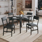 HUAHUU Dining Table Set for 4, Extendable Kitchen Table Cushion Chairs Set of 4 by HUAHUU