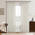 126 Inch Long Pinch Pleat Natural Light Filter Linen Curtains 50 Inch Wide | by Twodrapes