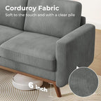Vesgantti 68" Loveseat Sofa Dark Gray, Comfy Corduroy Couch - Image 5