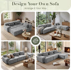 GRUSIGN 108'' Modular Sectional Boneless Couch, Tufted Cloud Sectional Couches - Image 3