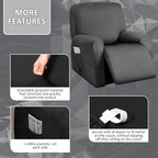 ULTICOR 4-Piece, 1 Seat Recliner Cover, Yarn Dyed Reclining Chair Covers - Image 3