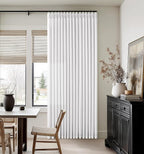 Pinch Pleated 90 Inch Linen Light Filtering Snow White Curtains by Twodrapes