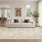 Soalmost Washable 4x12 Hallway Runner Rug Non-Slip Kitchen Entry Rugs Beige | - Image 2
