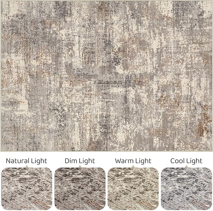 LOONGRUG 6x9 Area Rugs Washable Neutral Modern Living Room Rug Brown Black | - Image 9