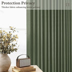 Dark Green Semi Sheer Privacy Linen Pinch Pleated Curtains 108 Inch Long | - Image 6