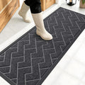 OLANLY Front Door Mat Outside 47x17, All-Season Absorbent Rubber Doormat | Grey by OLANLY