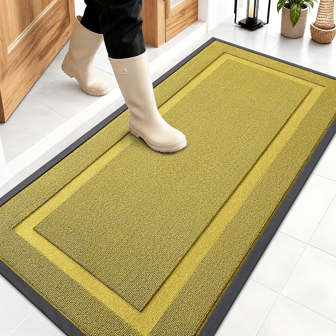 OLANLY Front Door Mat Outside 47x23, All-Season Heavy-Duty Rubber Doormat | by OLANLY