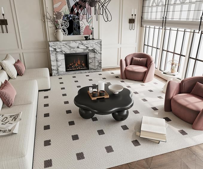 35" Cloud Coffee Table with 3 Ball Legs, Modern Minimalist Petal Center Table - Image 8
