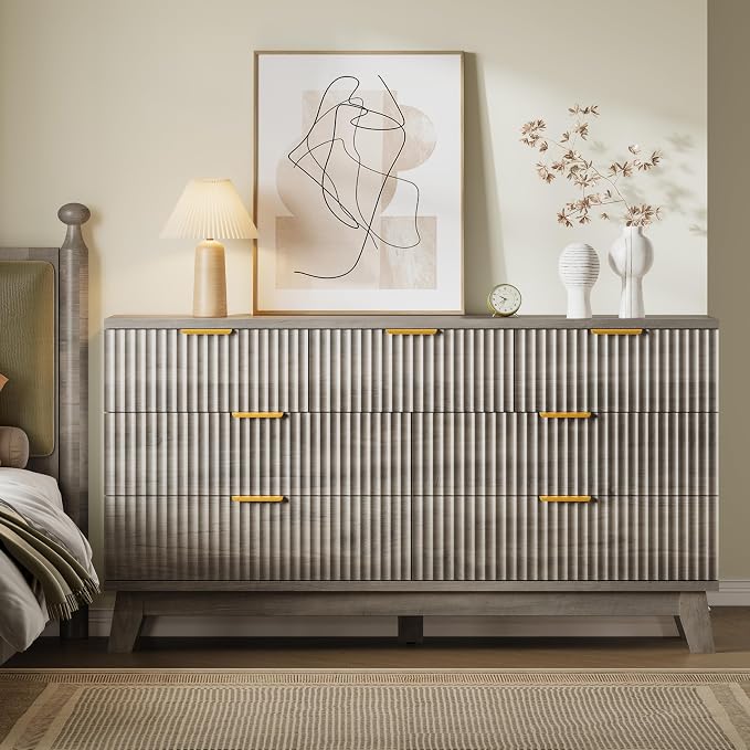 BORNOON Fluted 7 Drawer Dresser, 47.2" Wide Modern Boho Chest of Drawers - Image 4