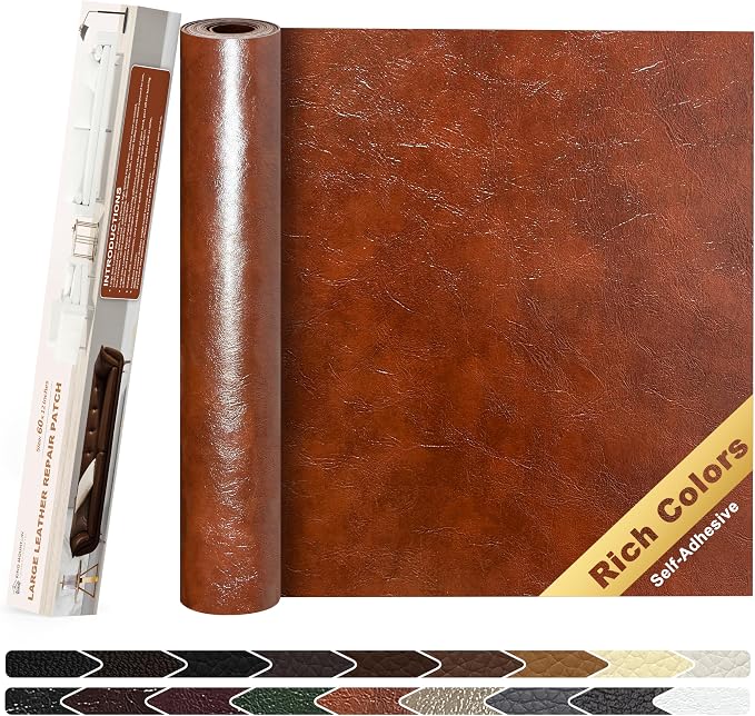 KING MOUNTAIN Leather Repair Patch, 12 x 60 Inches self Adhesive Leather Repair by ForABetterHomeLife