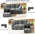 Ihanherry 81-inch Corduroy Modular Sectional Sofa Bed - Image 3