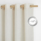 NICETOWN Linen Flax Semi Sheer Curtains 72" Length, Grommet Window Treatments - Image 3