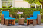 Devoko 4 Pieces Patio Wicker Furniture Set Outdoor Patio Chairs - Image 6