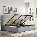 Allewie King Size Lift Up Storage Bed, Modern Wingback Headboard, Hydraulic by Allewie
