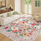 DUKINO 8x10 Area Rugs, Floral Washable Living Room Rug Non Slip, Stain Resistant - Image 9