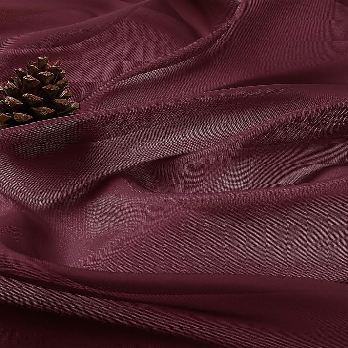 Sheer Curtains 2 Panels Set for Bedroom Living Room, Soft Solid Rod Pocket - Image 8