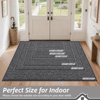 BEQHAUSE Dirt Trapper Door Mat 20"x32", Non-Slip Washable Doormat, Charcoal | - Image 2