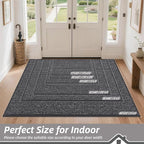 BEQHAUSE Dirt Trapper Door Mat 32"x48", Non-Slip Washable Doormat, Charcoal | - Image 2