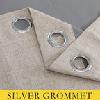 NICETOWN Oatmeal Linen Complete Blackout Curtains 48 inches - Image 6
